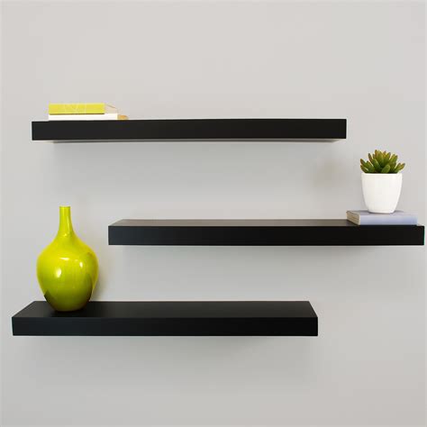 modern black wall shelving